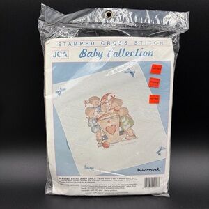 Hummel Blessed Event Baby Quilt Stamped Cross Stitch Kit JCA Baby Collection
